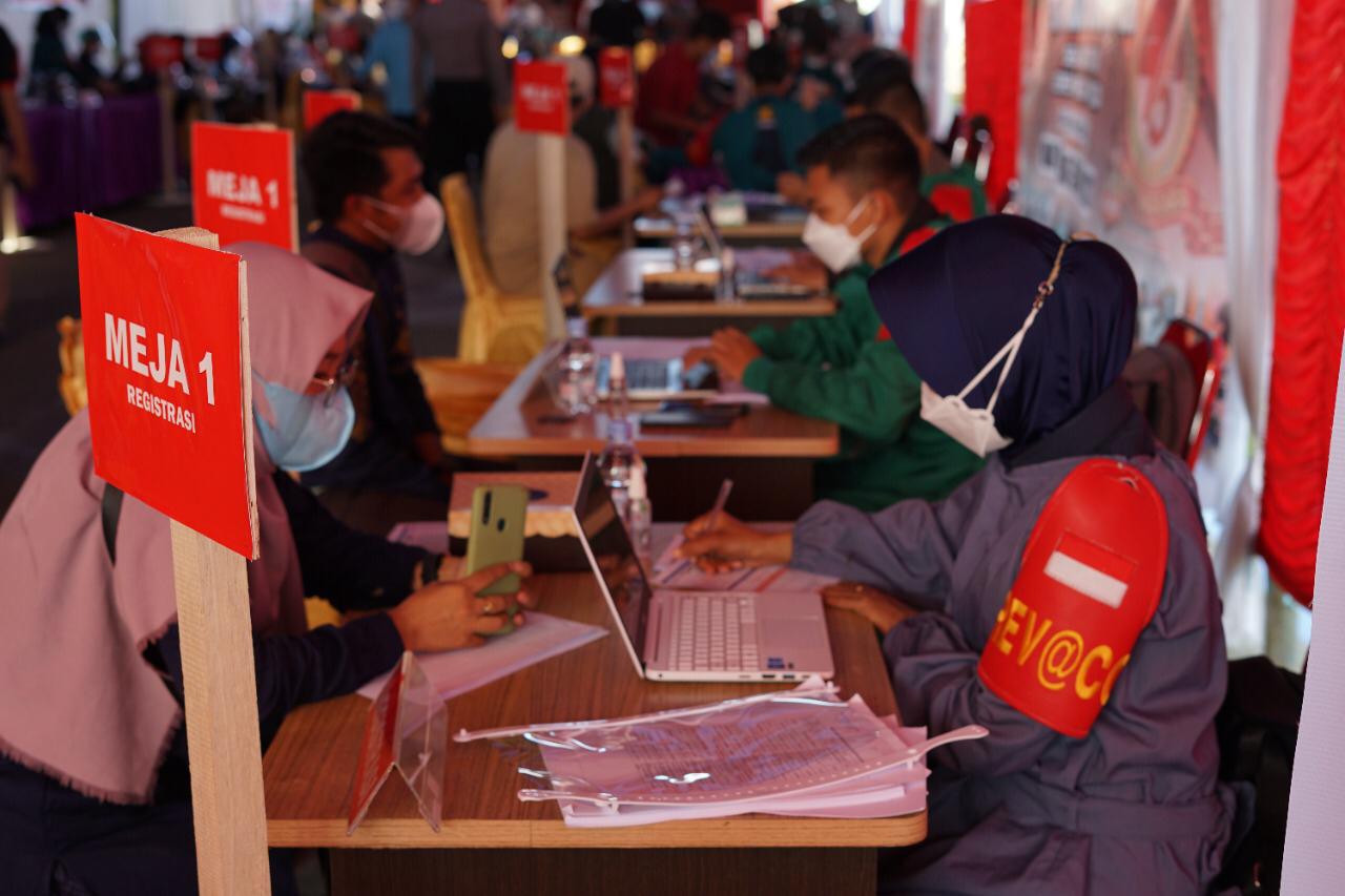 Kapolda Sulbar Bersama Forkopimda Pantau pelaksanaan Sejuta Vaksin, Animo Masyarakat Tinggi